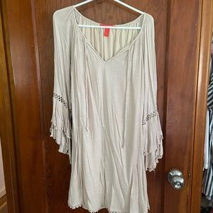 Cream fancy sleeve dress